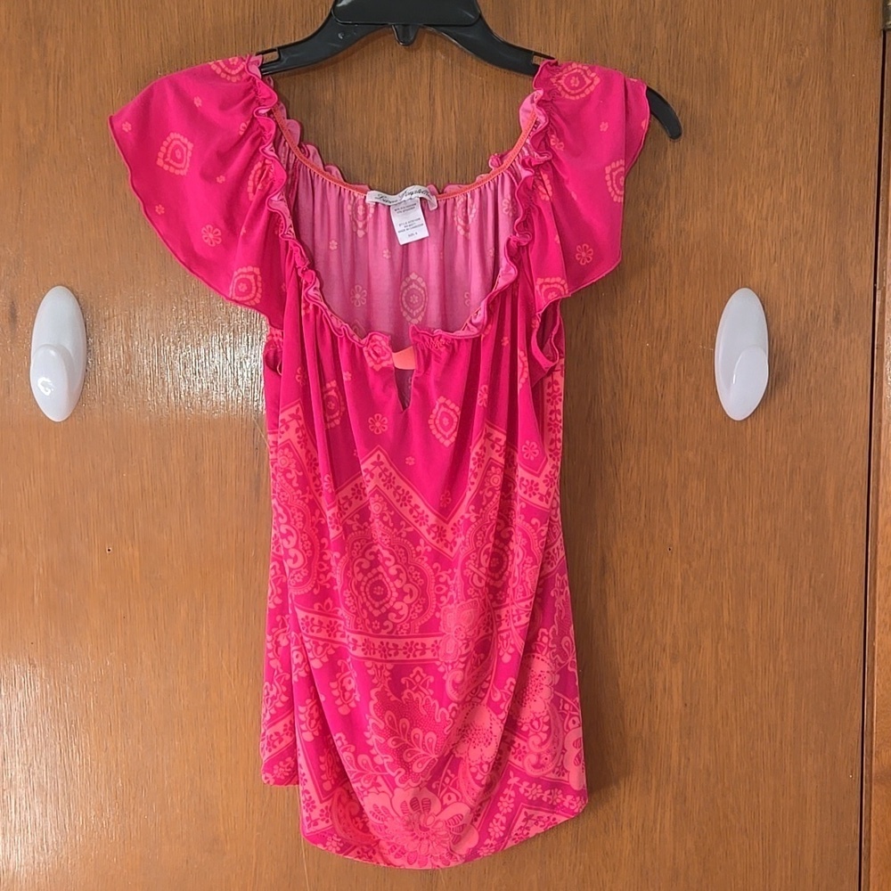 Linea Donatella Brand, Bohemian Pink Two-Piece Set Pajamas Size Small. - Picture 4 of 4